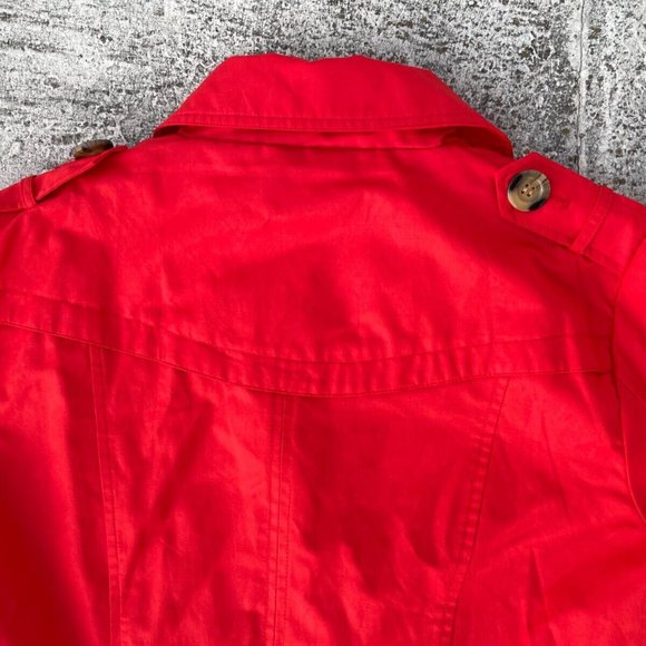 Samantha Brown Women Trench Coat Aurora Red All Winter Jacket Size M - Picture 6 of 10